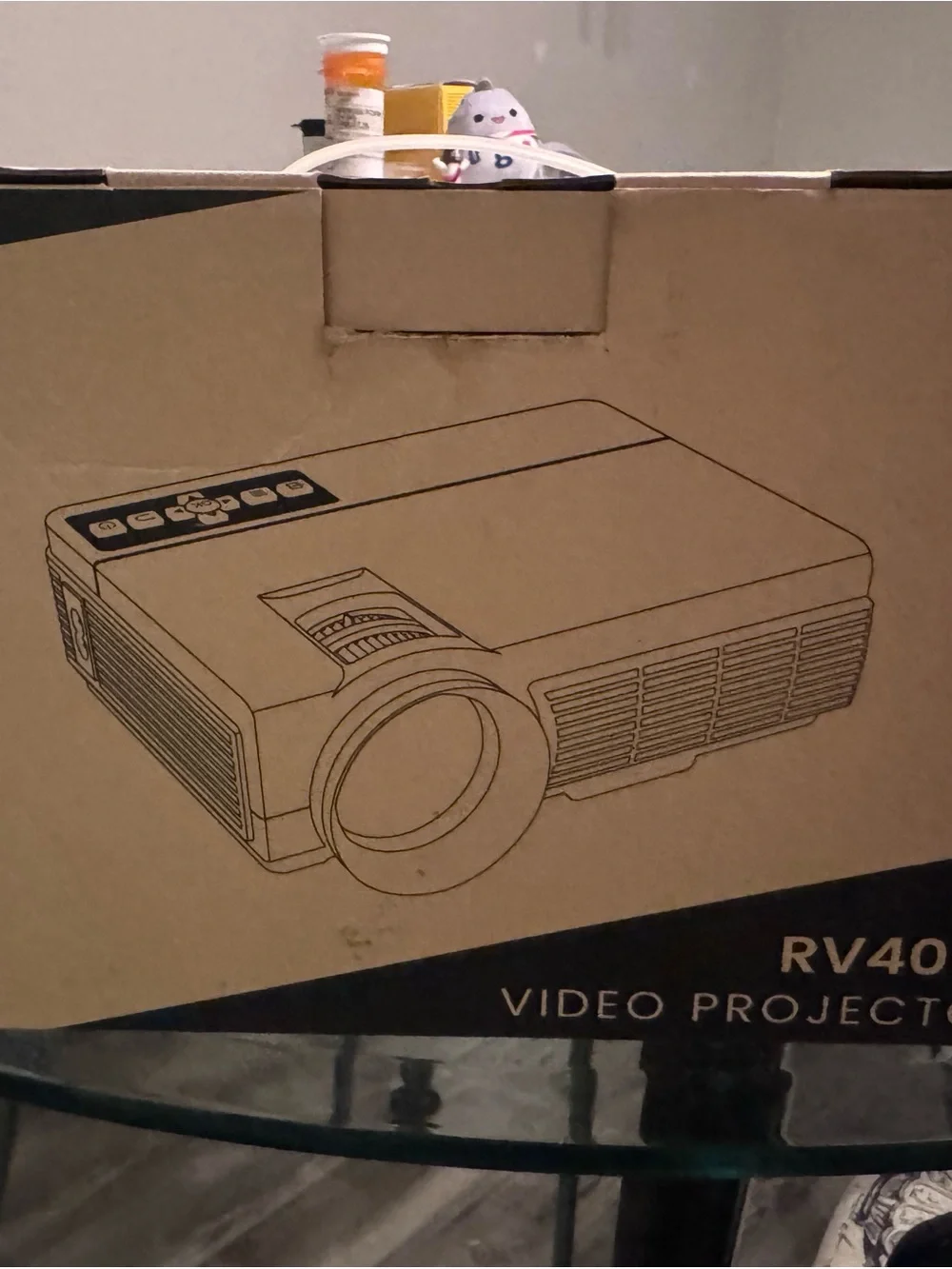 RV40 Video Projector — White Compact Home Theater Projector
